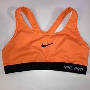Neon orange Nike pro sports bra